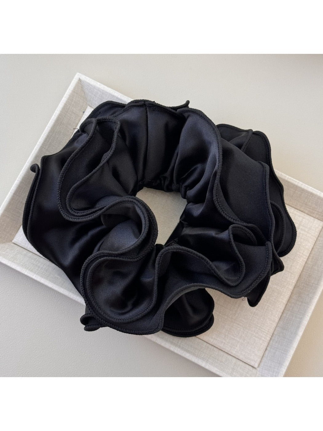 Gifty - Double Layer Satin Ruffle Scrunchie