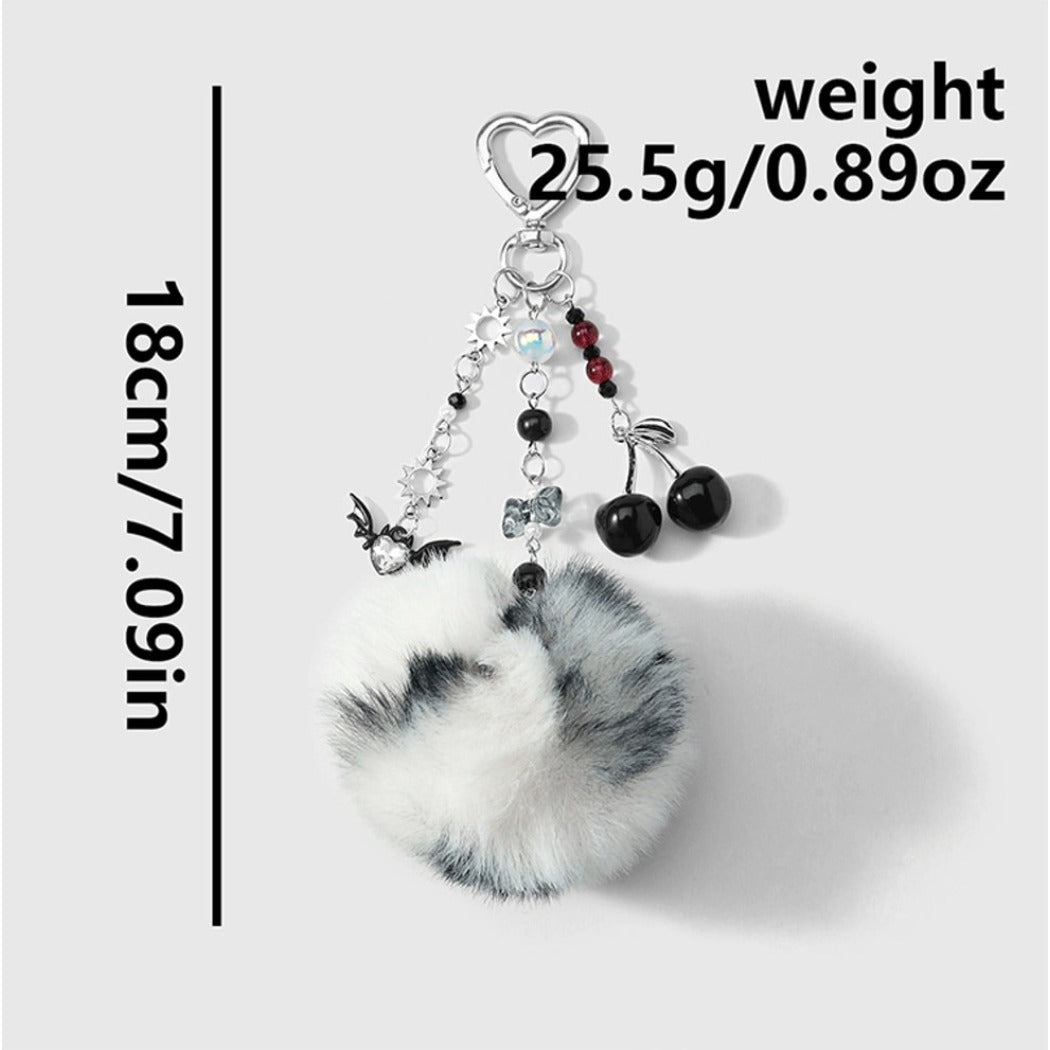 Keypus - Y2K Sweet Pom Pom Cherry Keychain
