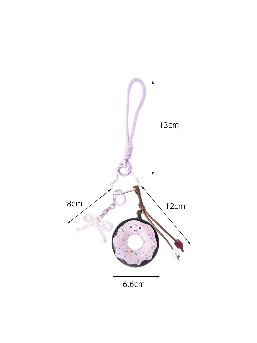 Donut keychain attached to a backpack zipper pull