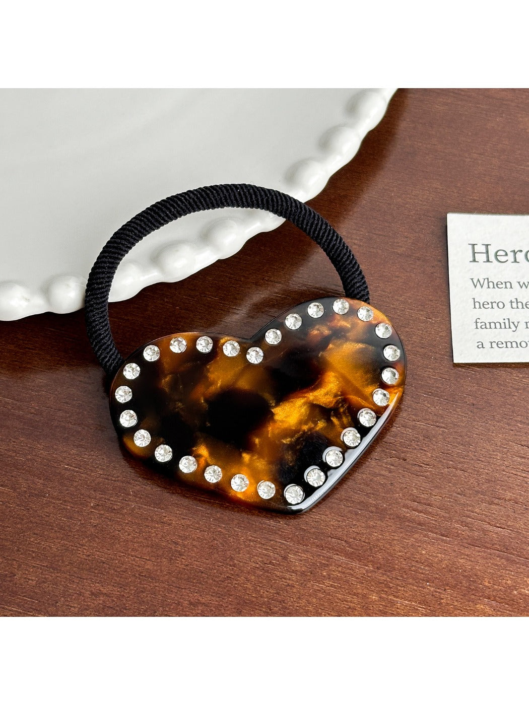 Gifty-Heart Acetate Hair Clip Ponytail Holder Edge Clip
