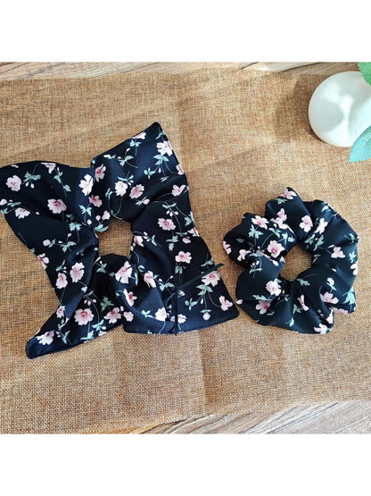 Gifty - Floral Print Square Scarf Style Scrunchie