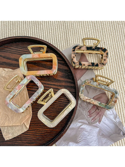 Beau - Square Hollow Acetate Alloy Claw Clip