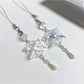 Keypus - Resin Snowflake Ribbon Heart Drop Keychain