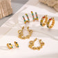 Earedge - Irregular Multicolored Curved Earrings