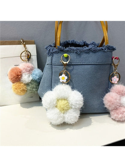 Keypus - Colorful Plush Flower Bag Charm Keychain