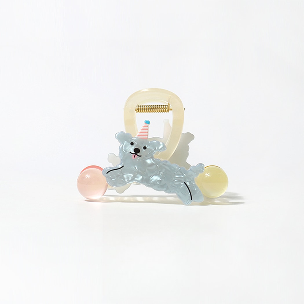 Beau - Acrylic Cartoon Puppy Flying Pose Claw Clip