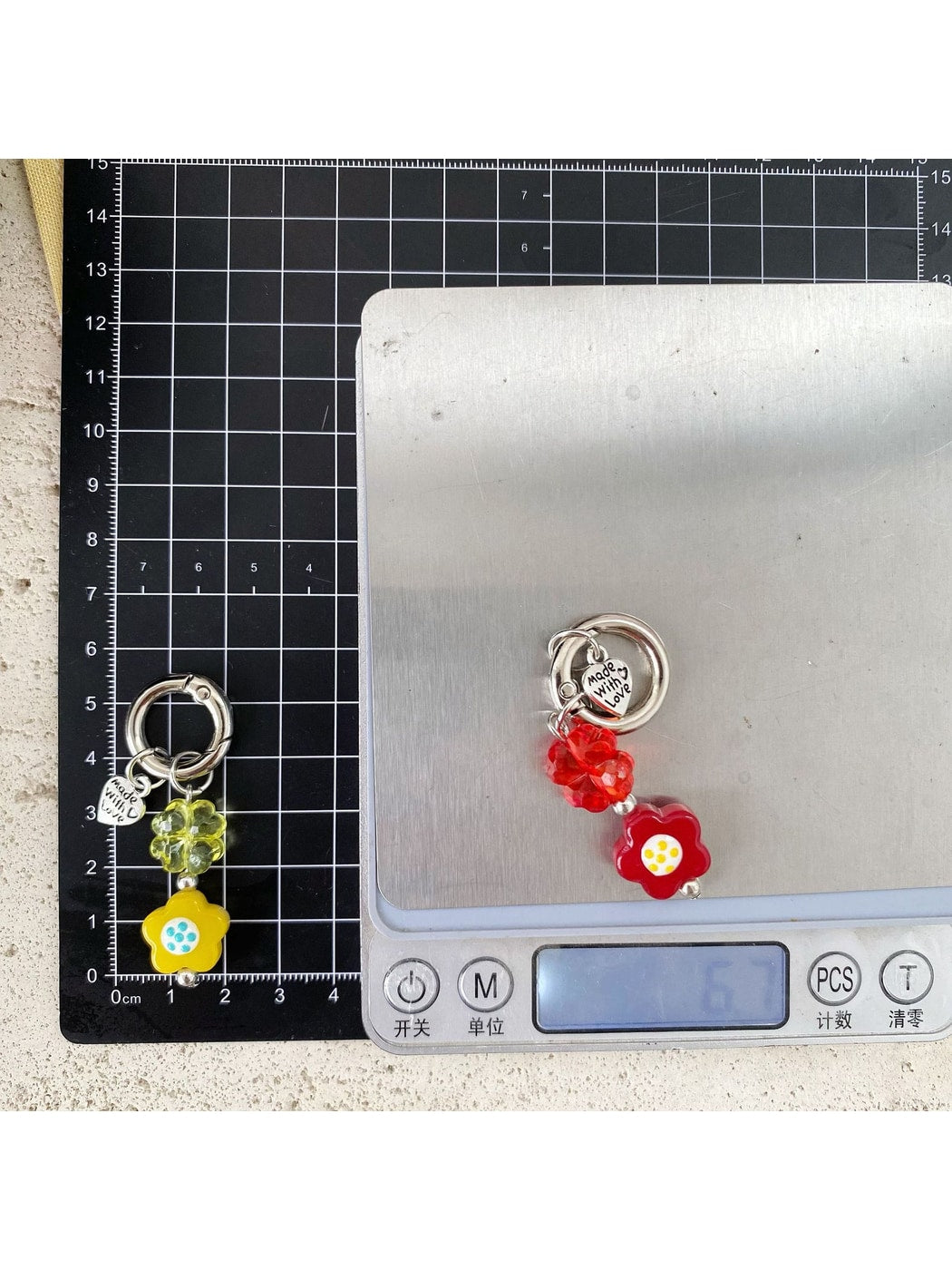Keypus - Playful Flower Bag Charm Ring Pendant Keychain