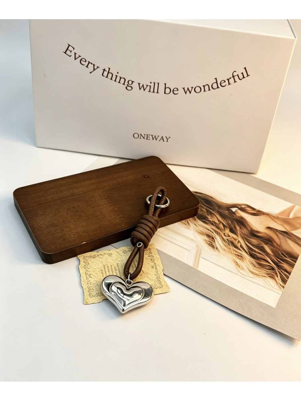 Keypus - Minimalist Heart Pendant Faux Leather Keychain