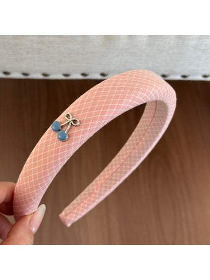 Gifty - Pink Plaid Scrunchie Hair Clip and Headband