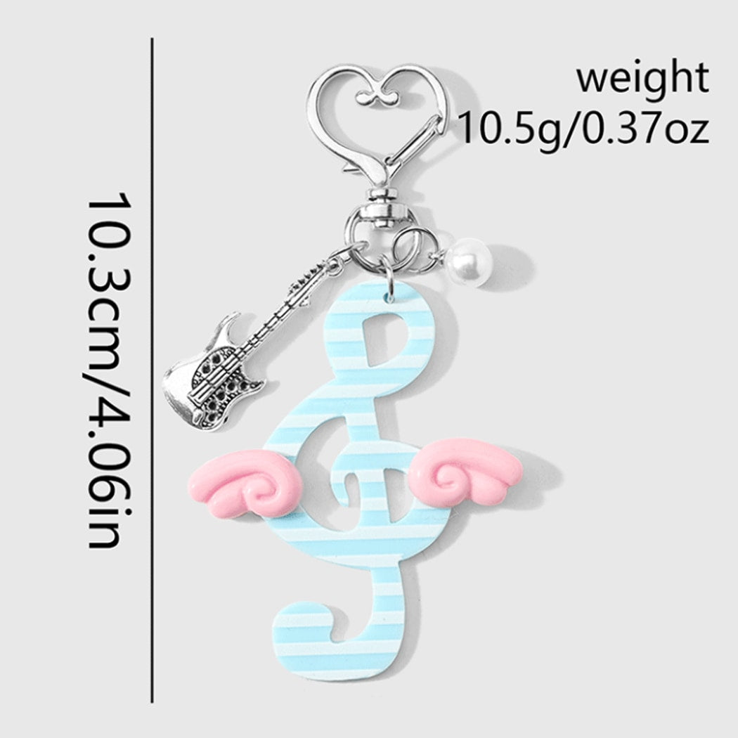 Keypus - Striped Music Note Charm Keychain