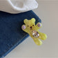 Beau - Cute Bear Oval Rhinestone Side Hair Clip
