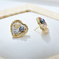 Earedge - Heart Shaped Elegant Oil Painting Style Earrings