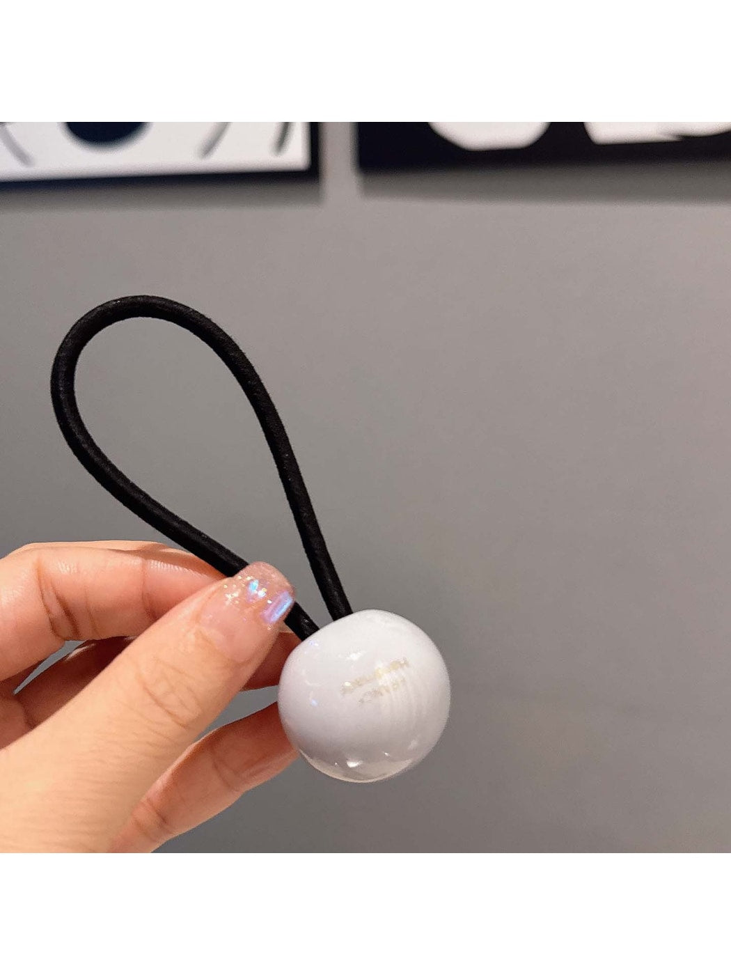 Gifty - Glossy Ball Decoration High Elastic Hair Tie