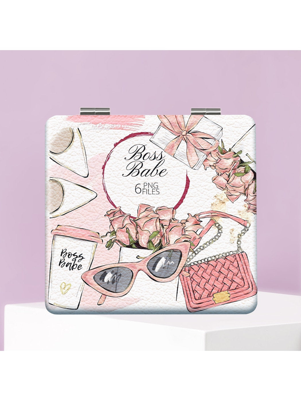 Mirroray - Square Foldable PU Glass Makeup Mirror