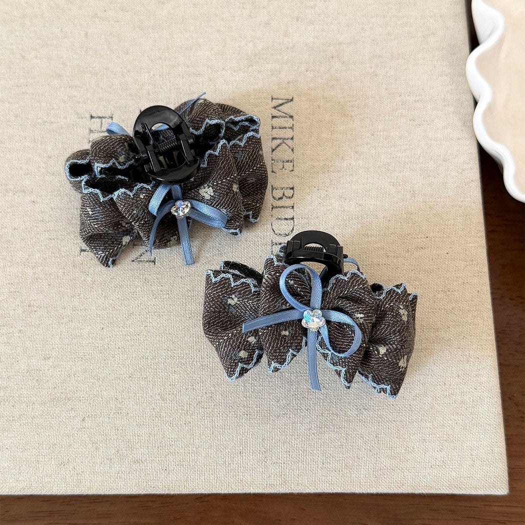 Beau - Sweet Bow Detail Fabric Look Claw Hair Clip