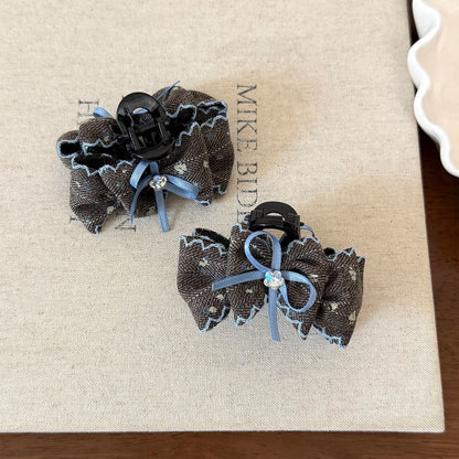 Beau - Sweet Bow Detail Fabric Look Claw Hair Clip