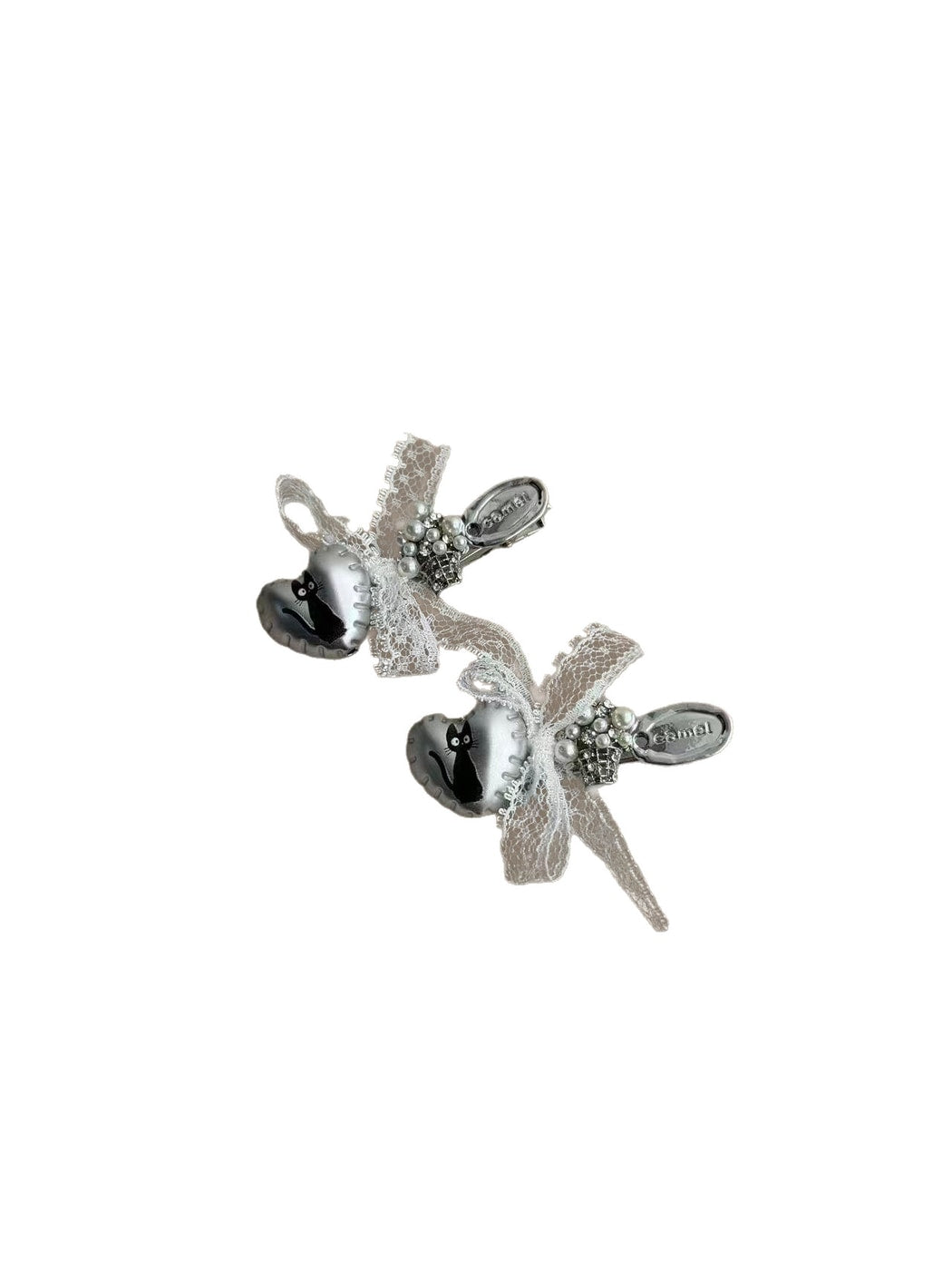 Beau - Sweet Style Cat Applique Lace Bow Hair Clip