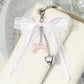 Keypus - Pink Lace Bow Heart Charm Keychain