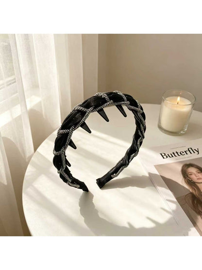 Gifty - Rhinestone Braided Woven Women's Headband