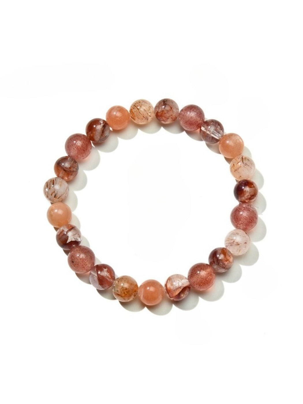 Lovra colorful crystal beaded bracelet coiled to show full length and bead variety