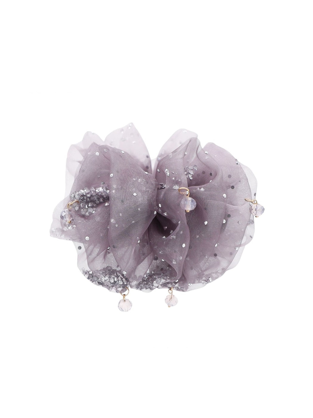 Beau - Sparkle Mesh Bow Detail Polyester Banana Clip