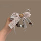 Gifty - Lace Ribbon Bow Animal Detail Ponytail Scrunchie