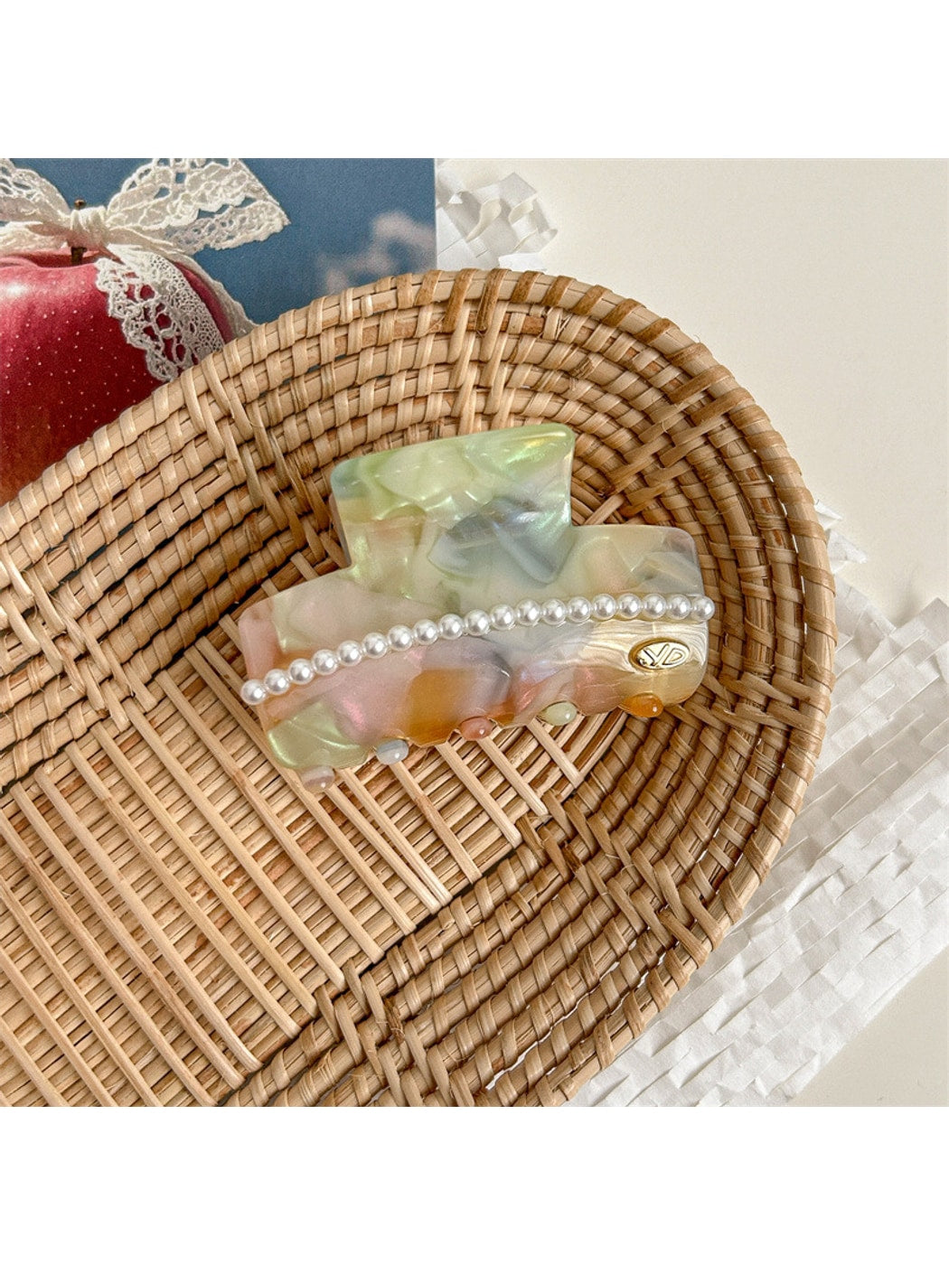 Beau - Textured Acetate Fiber Alloy Hair Claw Clip