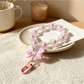 Keypus - Floral Beaded Bow Acrylic Bag Charm Keychain