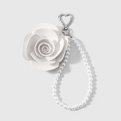 Keypus - Rose Design Heart Loop Beaded Keychain