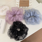 Gifty - Mesh Ruffle Beaded Detail Hair Scrunchie