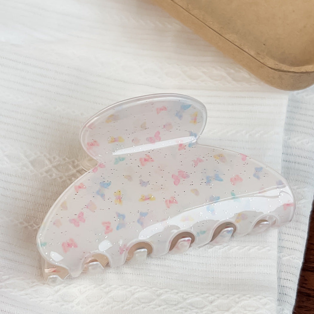 Pale butterfly pattern hair claw clip