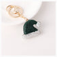 Green Christmas Santa hat keychain
