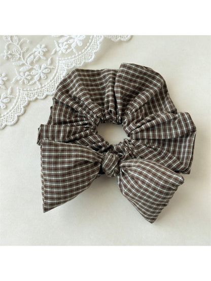 Gifty - Plaid Bow Scrunchie Hair Tie