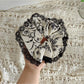 Gifty - Floral Print Lace Trim Elastic Scrunchie
