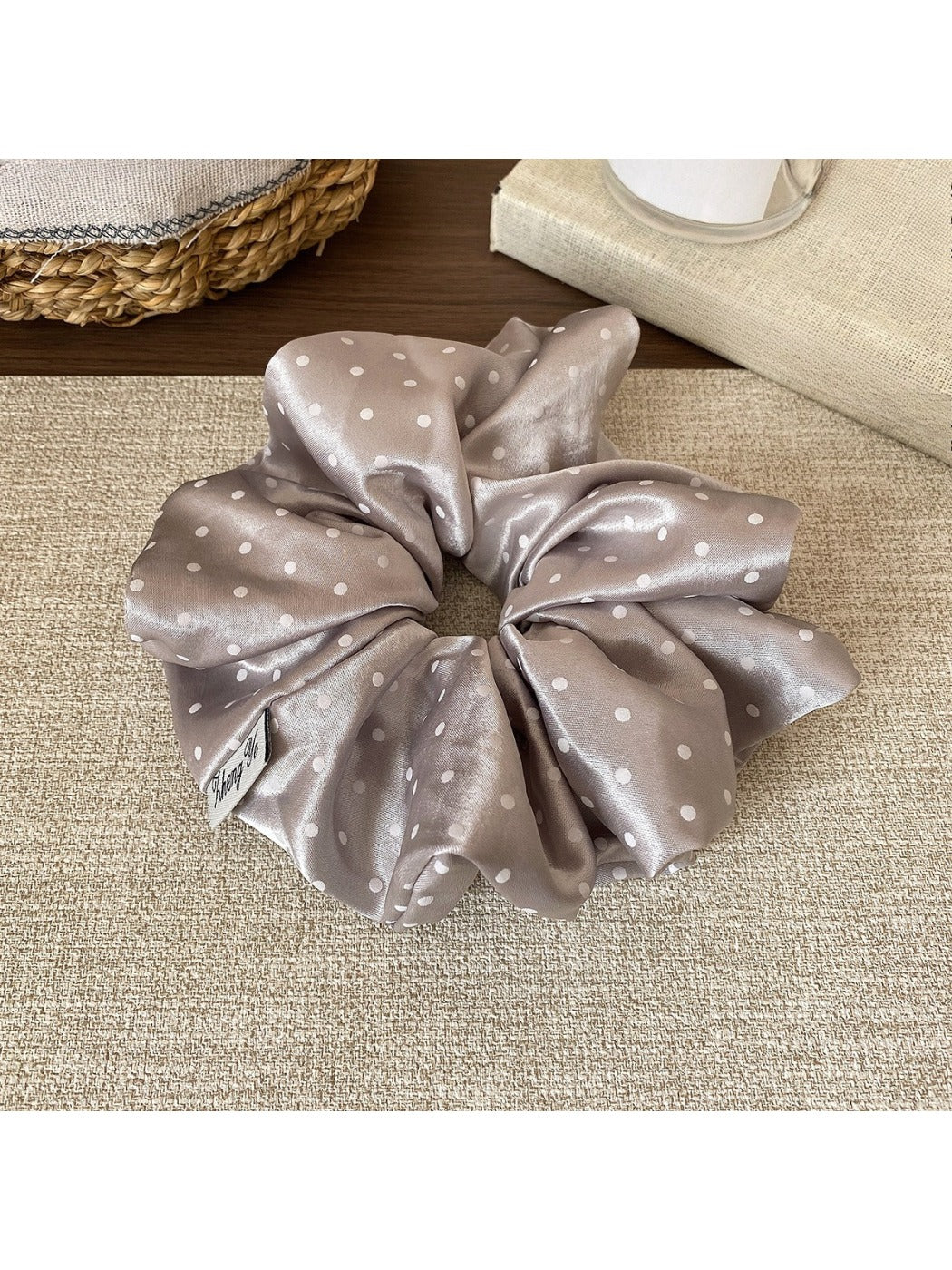 Gifty - Satin Polka-Dotted Scrunchie