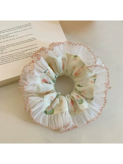 Gifty - Floral Print Scrunchie Hair Band French Style
