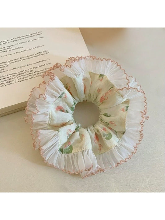 Gifty - Floral Print Scrunchie Hair Band French Style