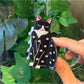 Beau novel cat shaped hair clip in black with detailed cat face design