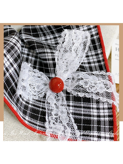 Gifty - Sweet Tartan Lace Scrunchie Hair Tie