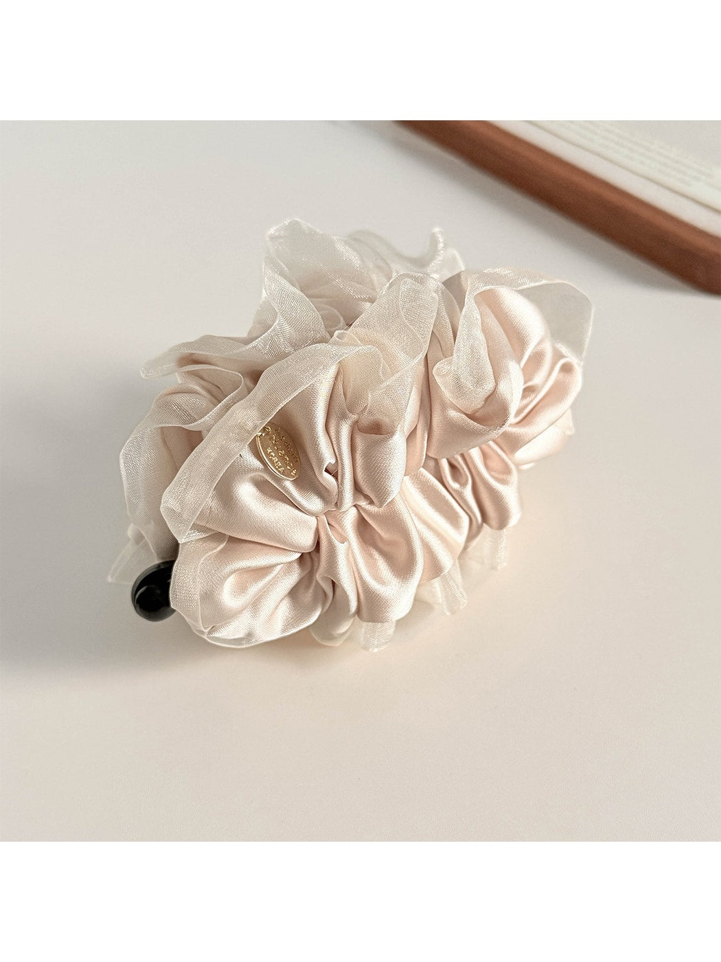 Beau - Bubble Pleated Mesh Flower Bud Banana Clip