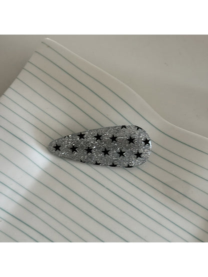Beau - Glitter Star Pattern Acrylic Arc Claw Clip