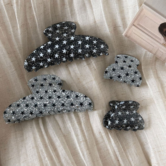 Beau - Glitter Star Pattern Plastic Claw Clip