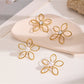 Earedge - Chic Openwork Flower Earrings