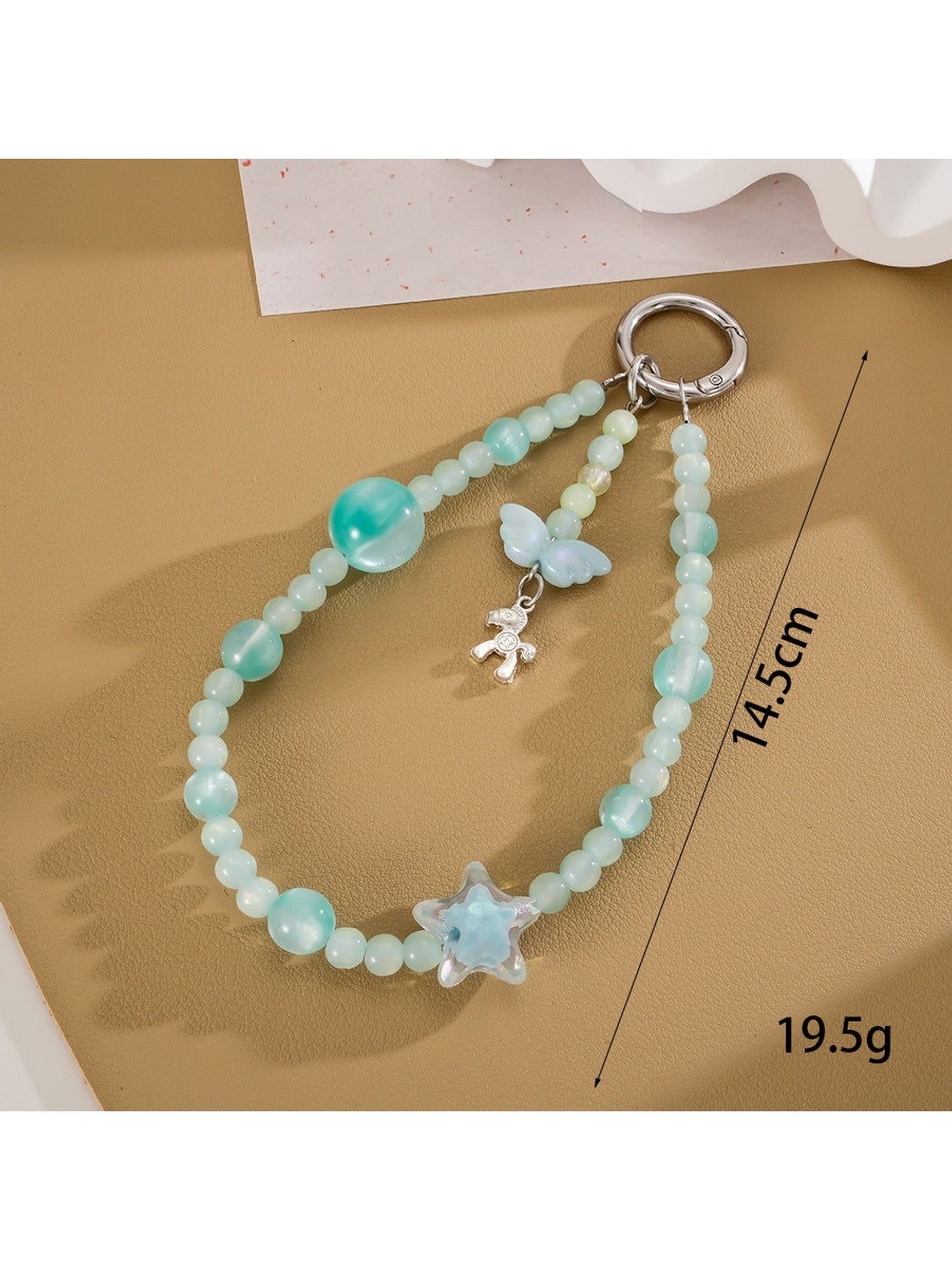 Keypus - Sweet Acrylic Bead Alloy Pendant Phone Charm