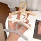 Side angle of Beau square crisscross hair claw clip showing clasp mechanism
