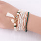 Lovra vintage tassel stackable beaded bracelet displayed on a white background showing bead details