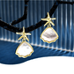 Earedge - Star Drop Fan Shape Stud Earrings