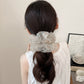 Gifty - Ruffled Flower Print Polyester Hair Scrunchie