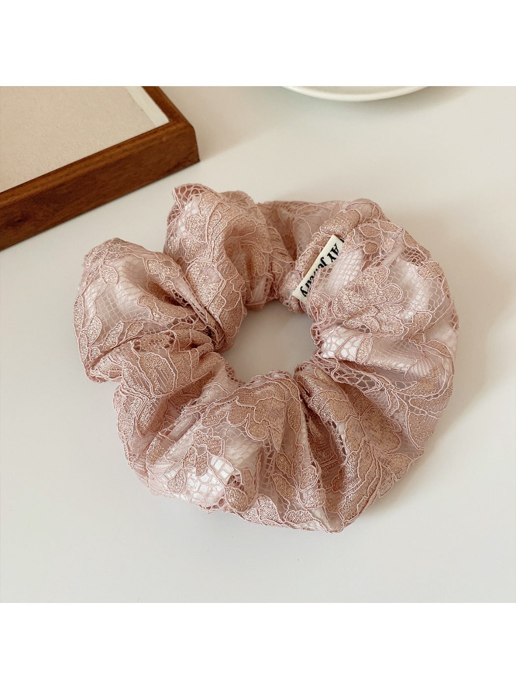 Gifty - Spring Hollow Embroidery Scrunchie Hair Tie