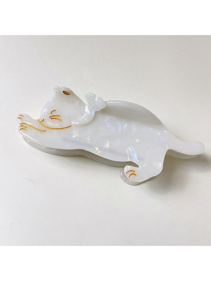 Beau - Jumping Cat Shaped Acetate Hair Clip